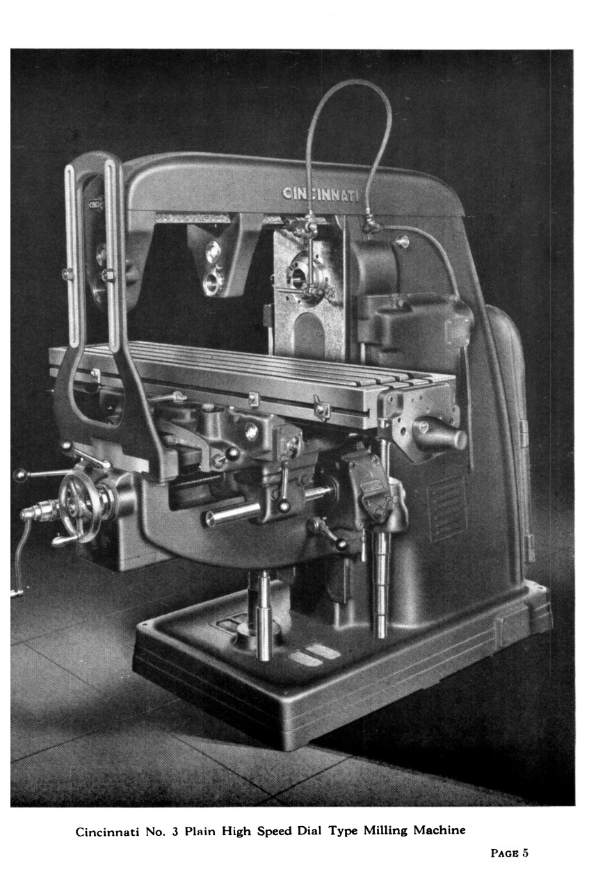 Cincinnati 2, 3, 4 Dial Type Horizontal Vertical Milling Machine ER Manual 1229