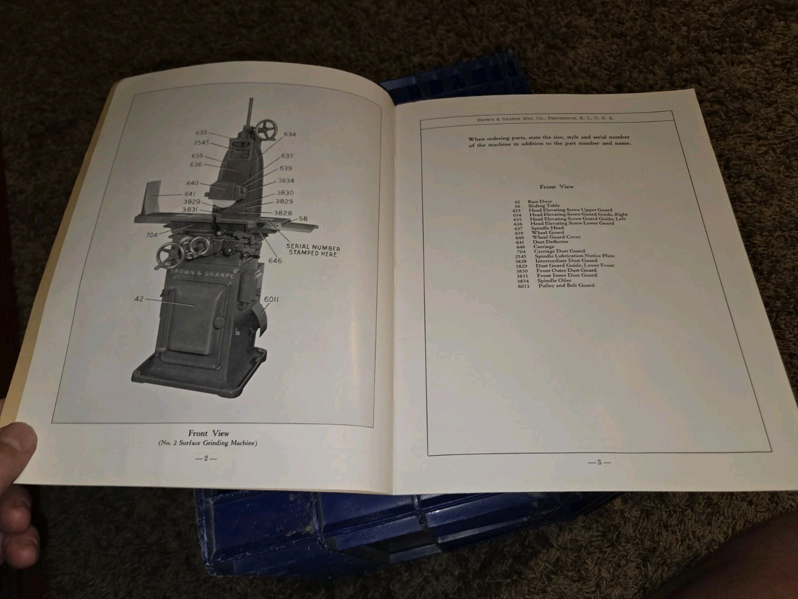 Brown & sharpe Repair Parts No.2 & 2B Surface, Grinding Machine Tool MACHINIST