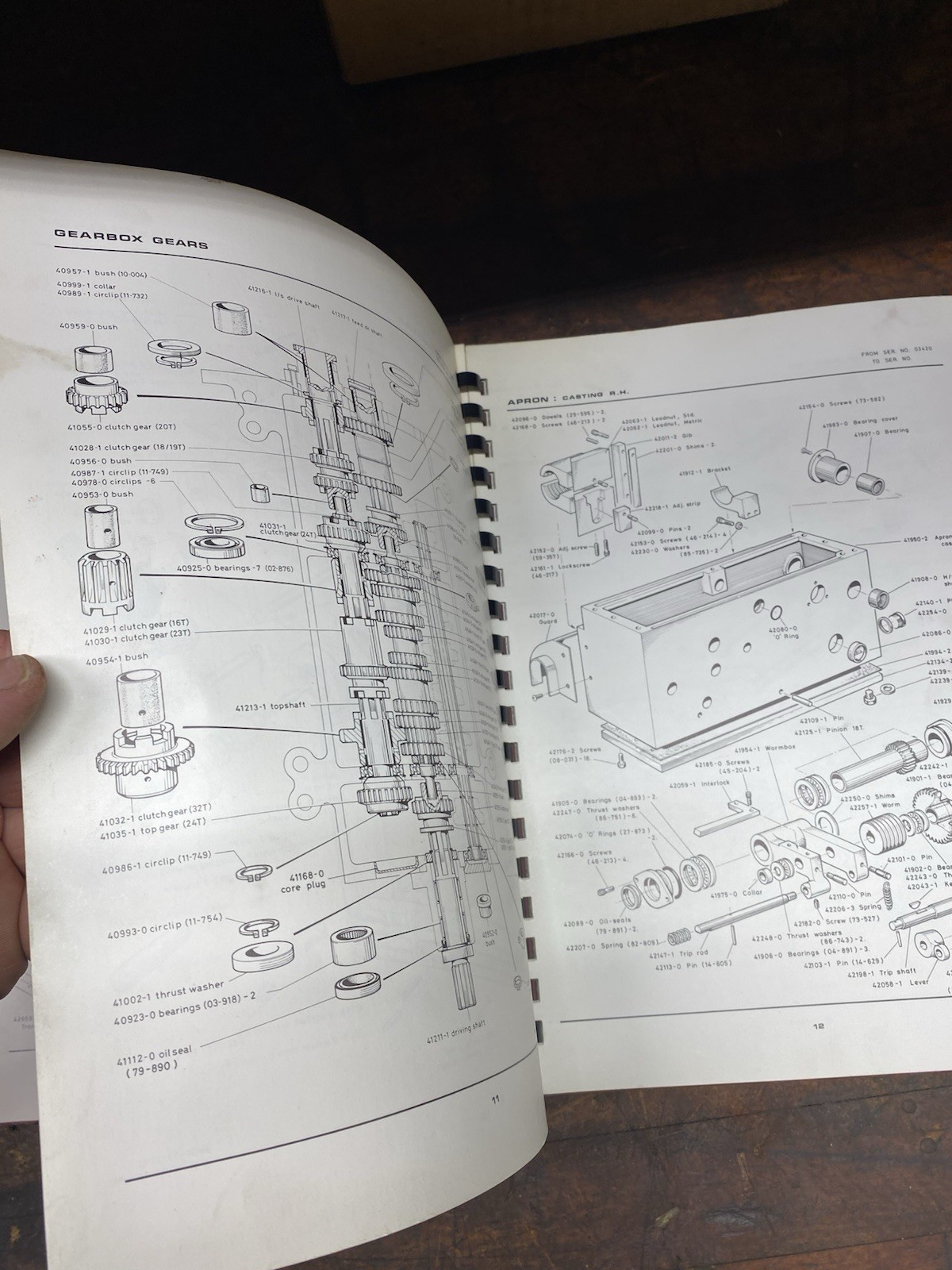 Clausing Colchester 21” Geared Head Lathes Instruction Parts Manual