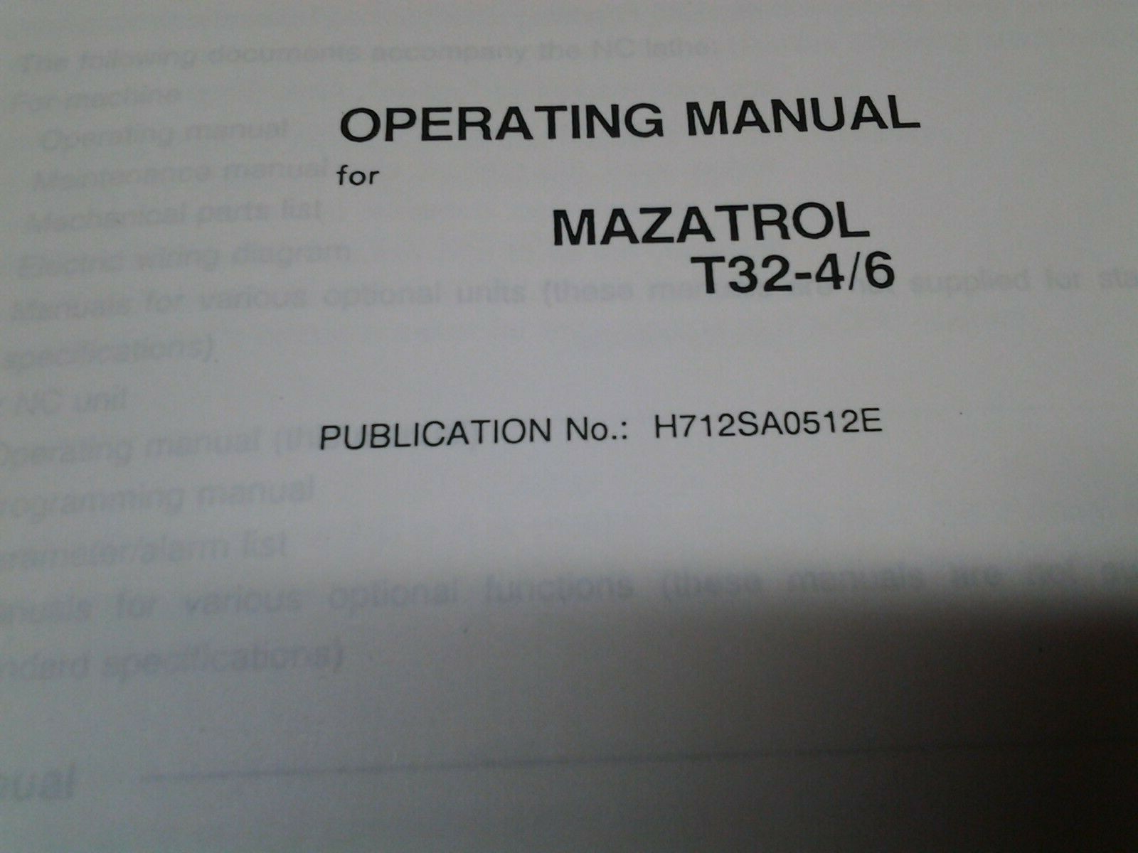 Mazak Operating Manual for Mazatrol T32-4/6 (MS-298)
