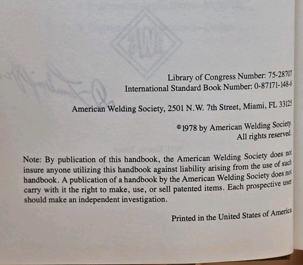 (AWS) Welding Handbook. Volume Two, Seventh Edition VGC