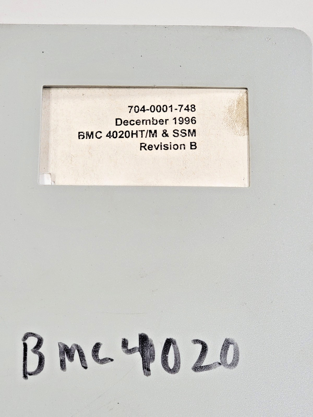 Hurco BMC 4020 Electrical, Mechanical, Pnuematic Schematics Manual. 704-0001-748