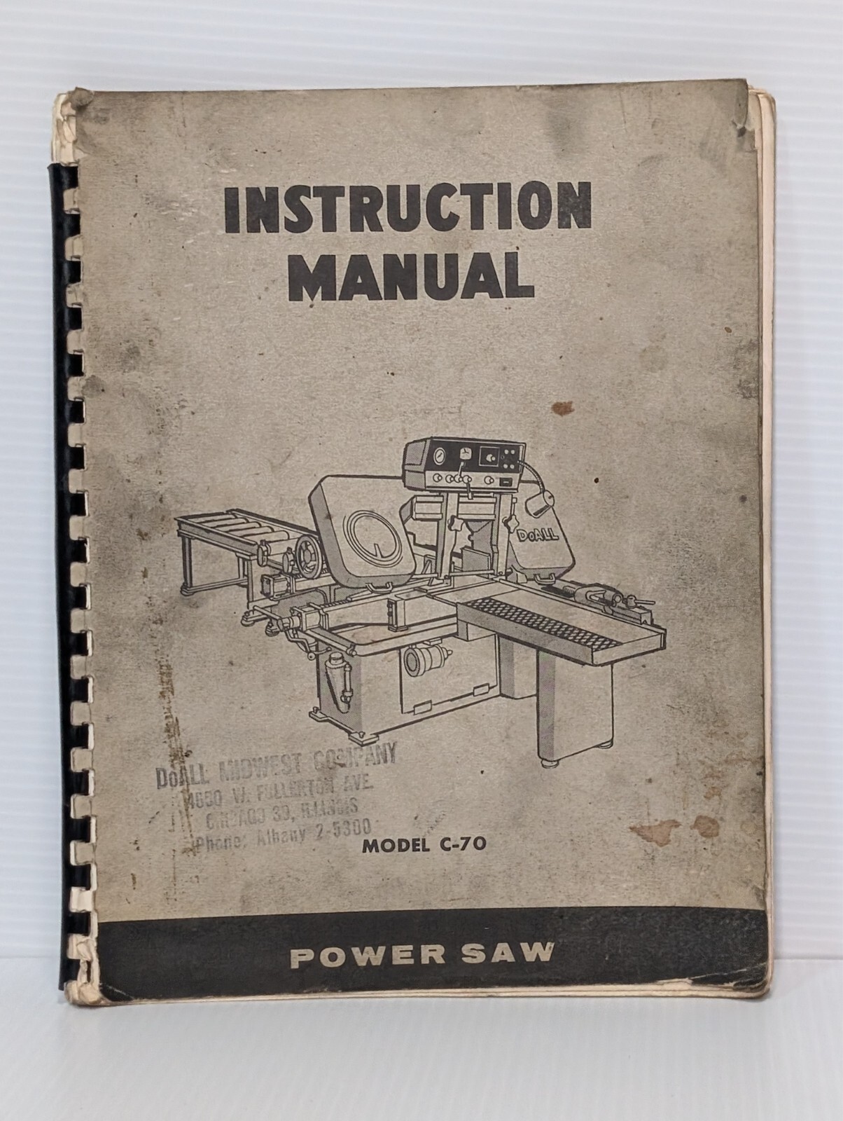 DoALL Model C-70 Power Saw Operator’s Instruction Manual, Free USA Ship