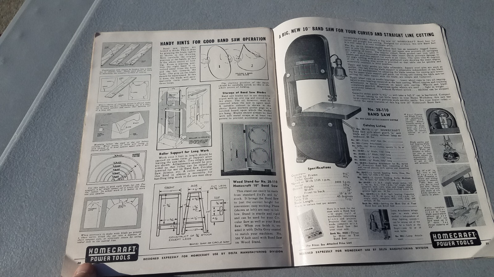 Vtg 1949 Rockwell Homecraft Power Tools Sales Brochure & Price List