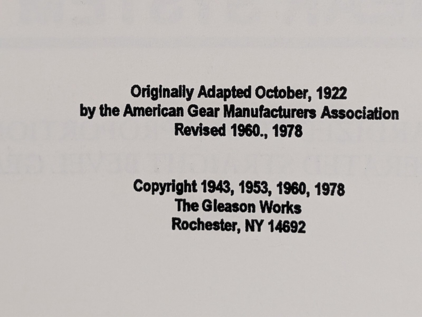 Gleason Tables for 20 Degree Straight Bevel Gear System, Revised 1978
