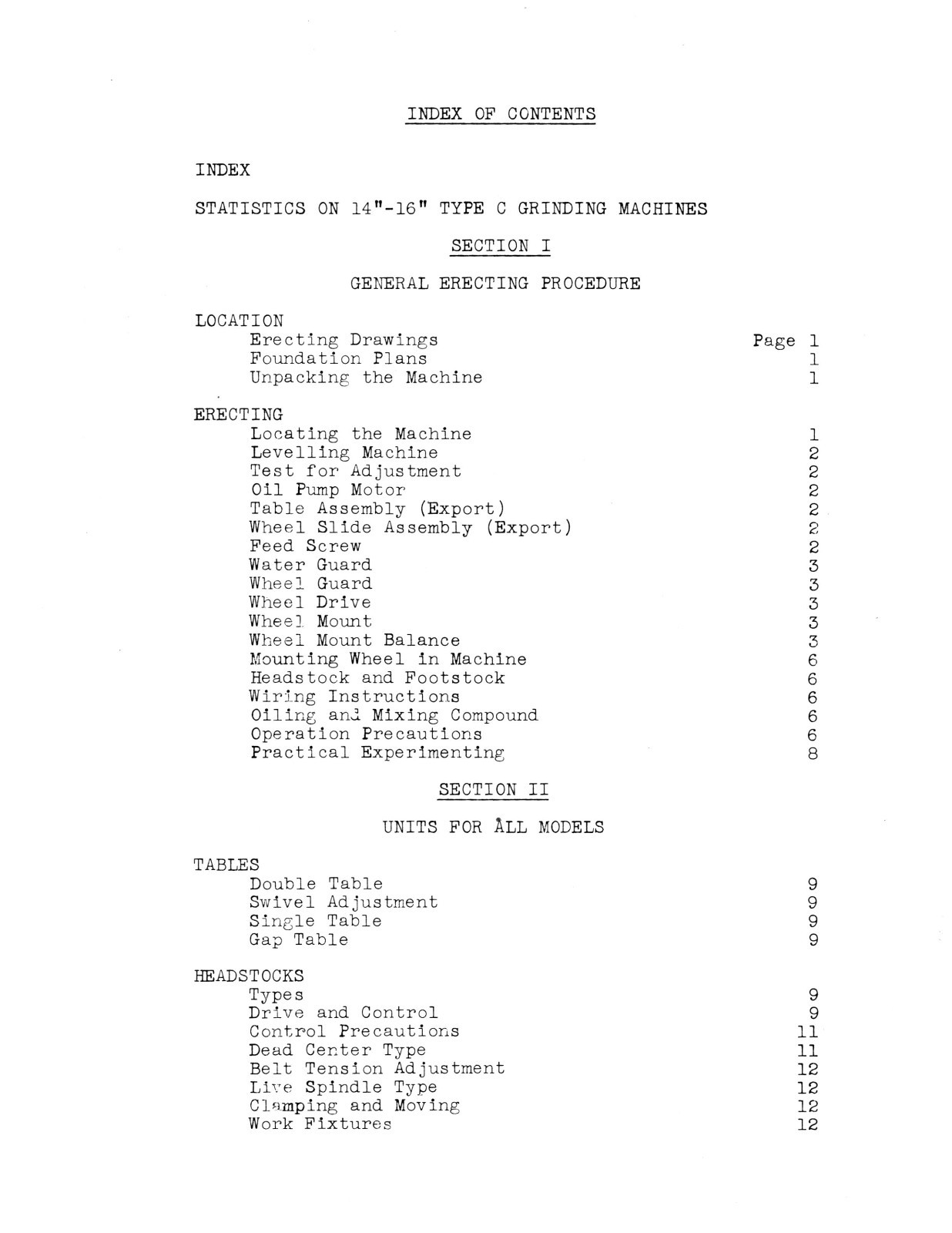 Norton 13″-16″ Type C Roll & Cylindrical Grinder Operating-Service Manual #1045