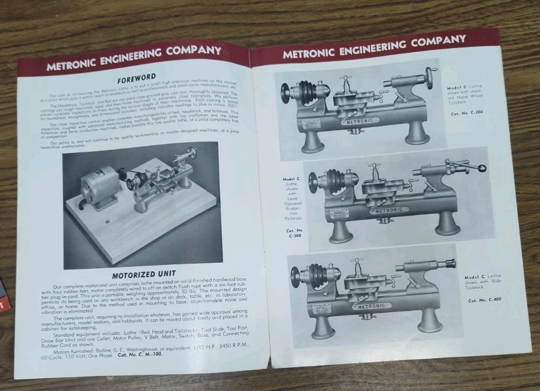 Metronic Lathes Brochure Industrial Vtg