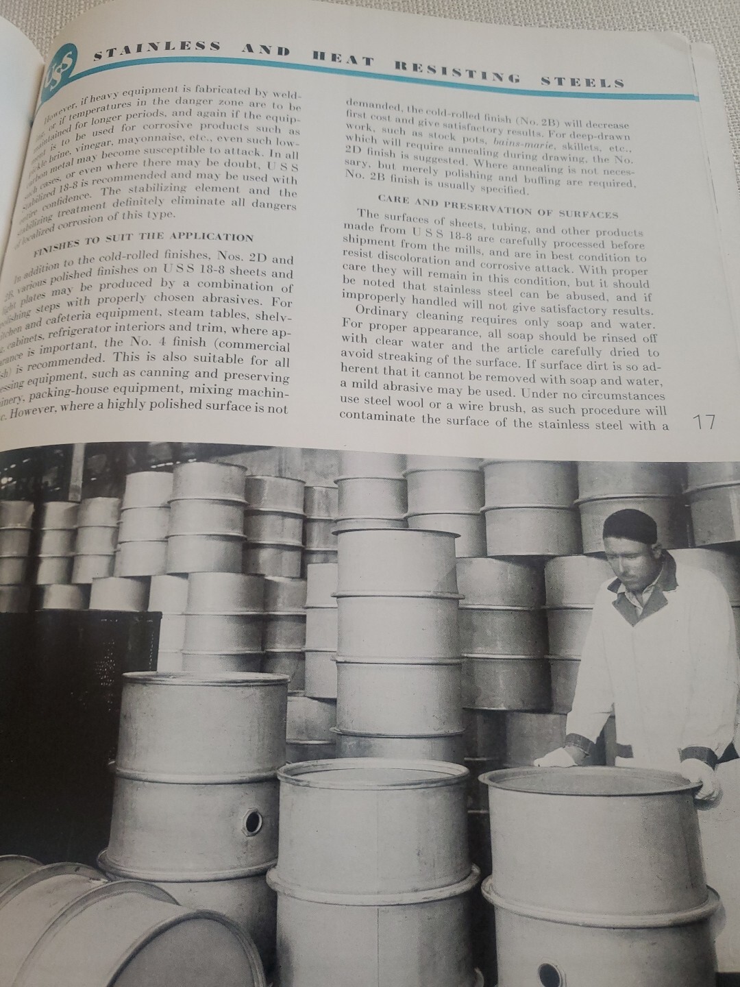 Food Handling advances with USS Stainless Steels Pittsburgh Pa Booklet O
