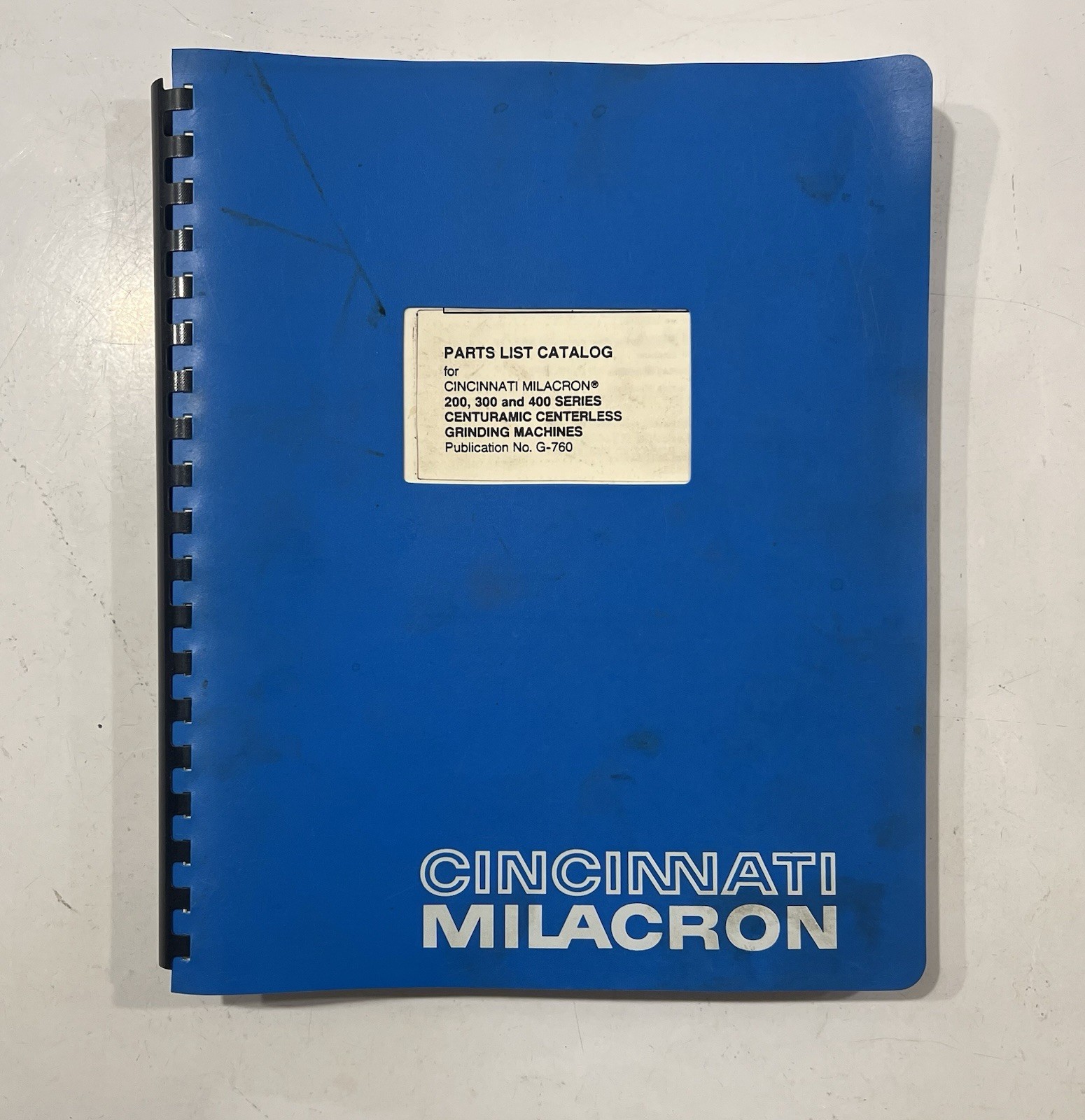 Cincinnati Milacron Centuramic Centerless Grinding Machine Parts Catalog