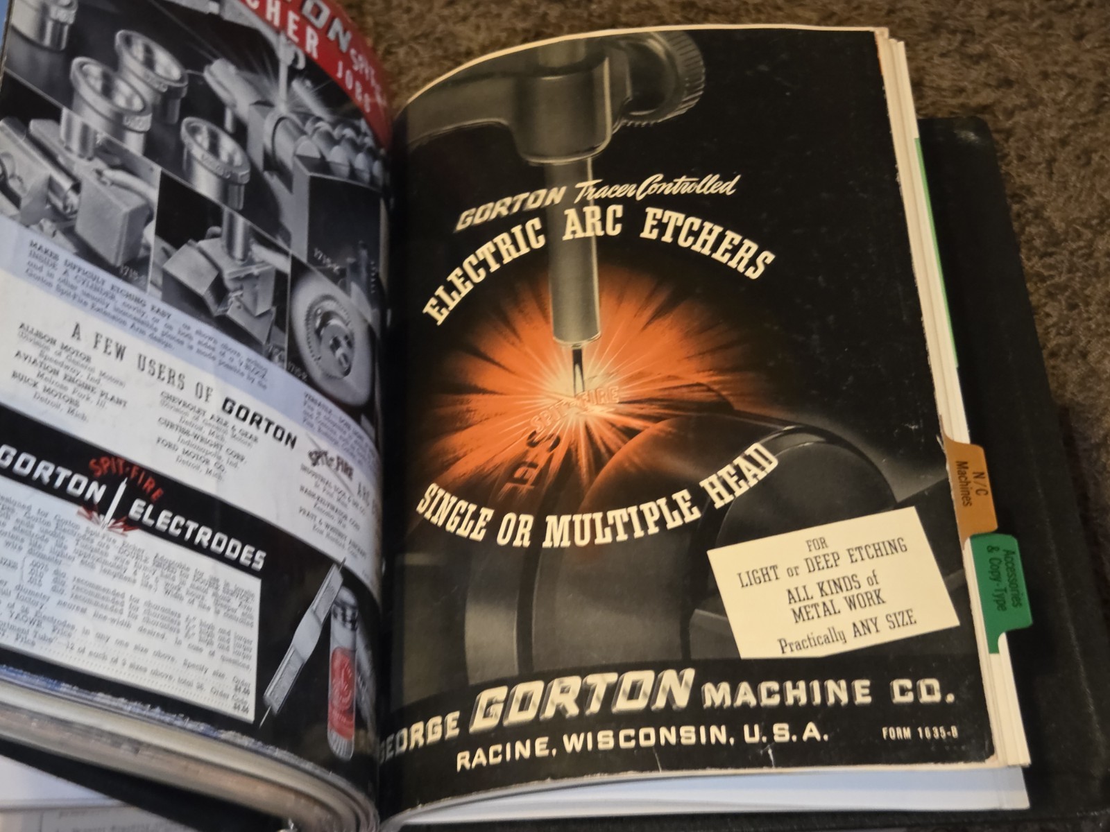 VTG Gorton Fine Machine Tools Sales Catalog Binder Book Brochure Lot MACHINIST
