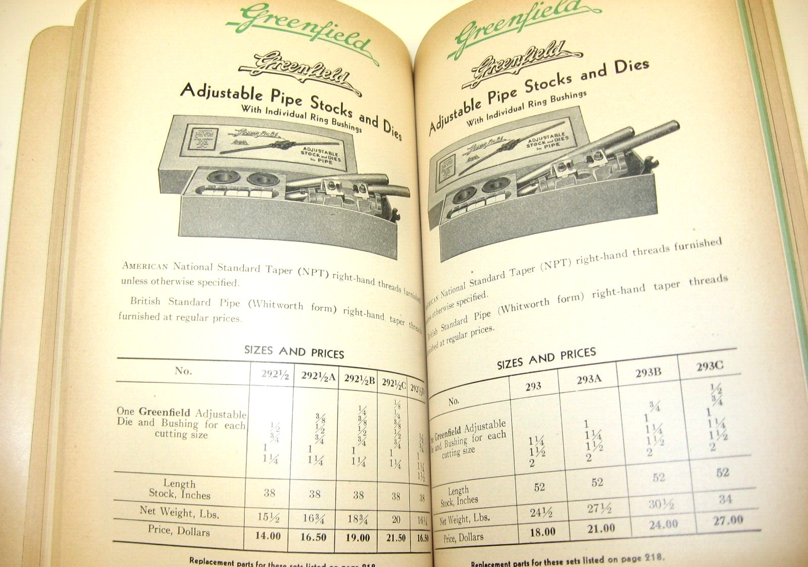1945 Greenfield Tap & Die Catalog 44, Cutting Tools and Gages, Greenfield, MASS