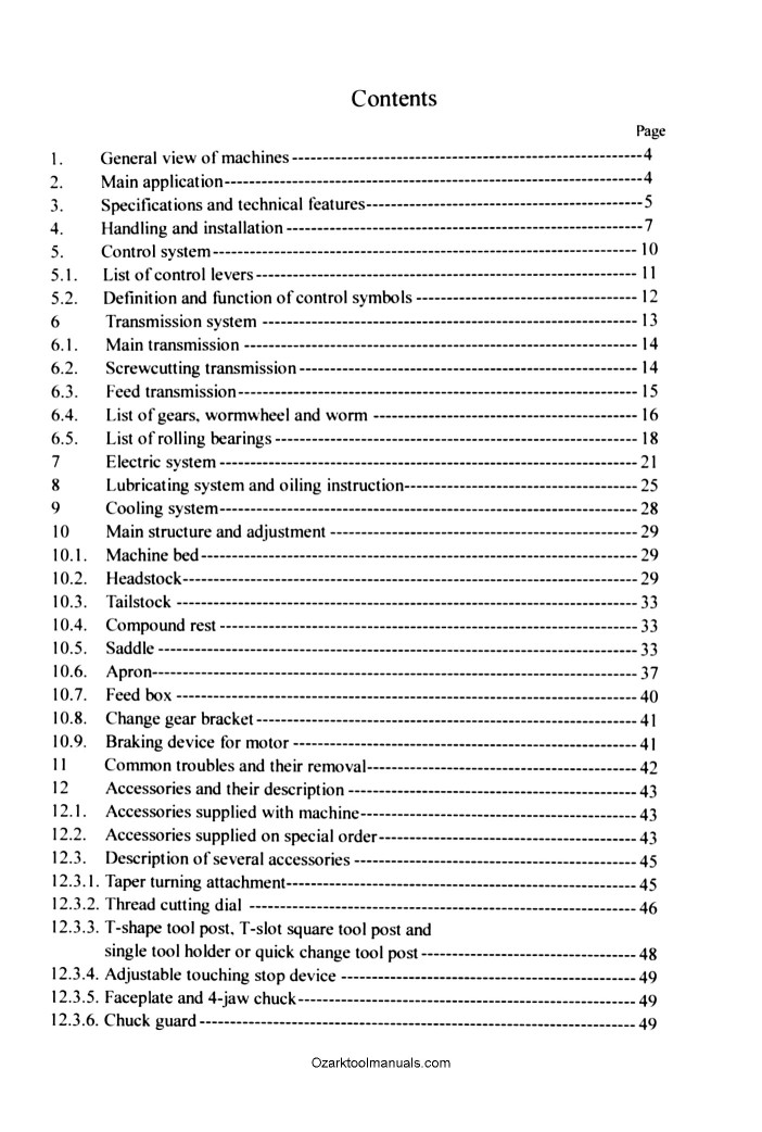 Birmingham Metal Lathe DL Series 18/22/26L Operations Manual Wiring Diagram 1319