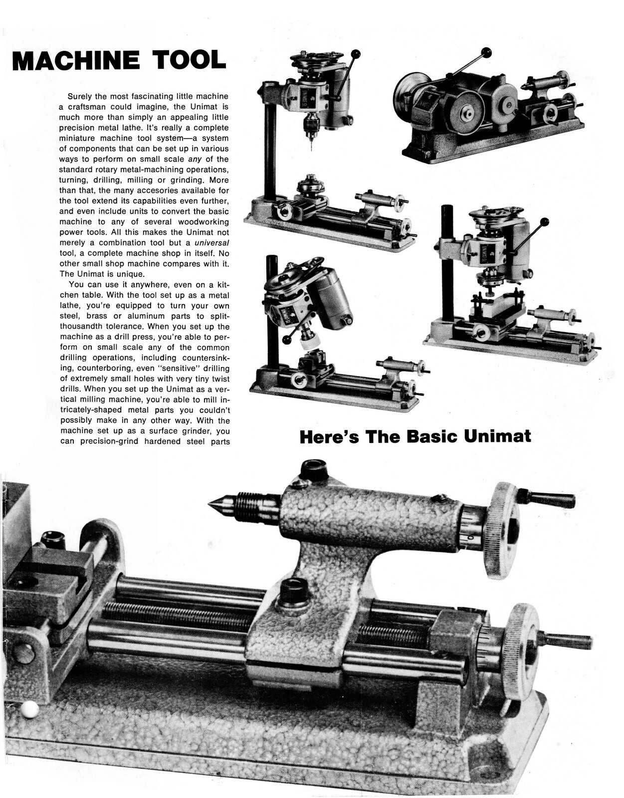 Unimat Miniature Machining Techniques & Operators Manual #1409