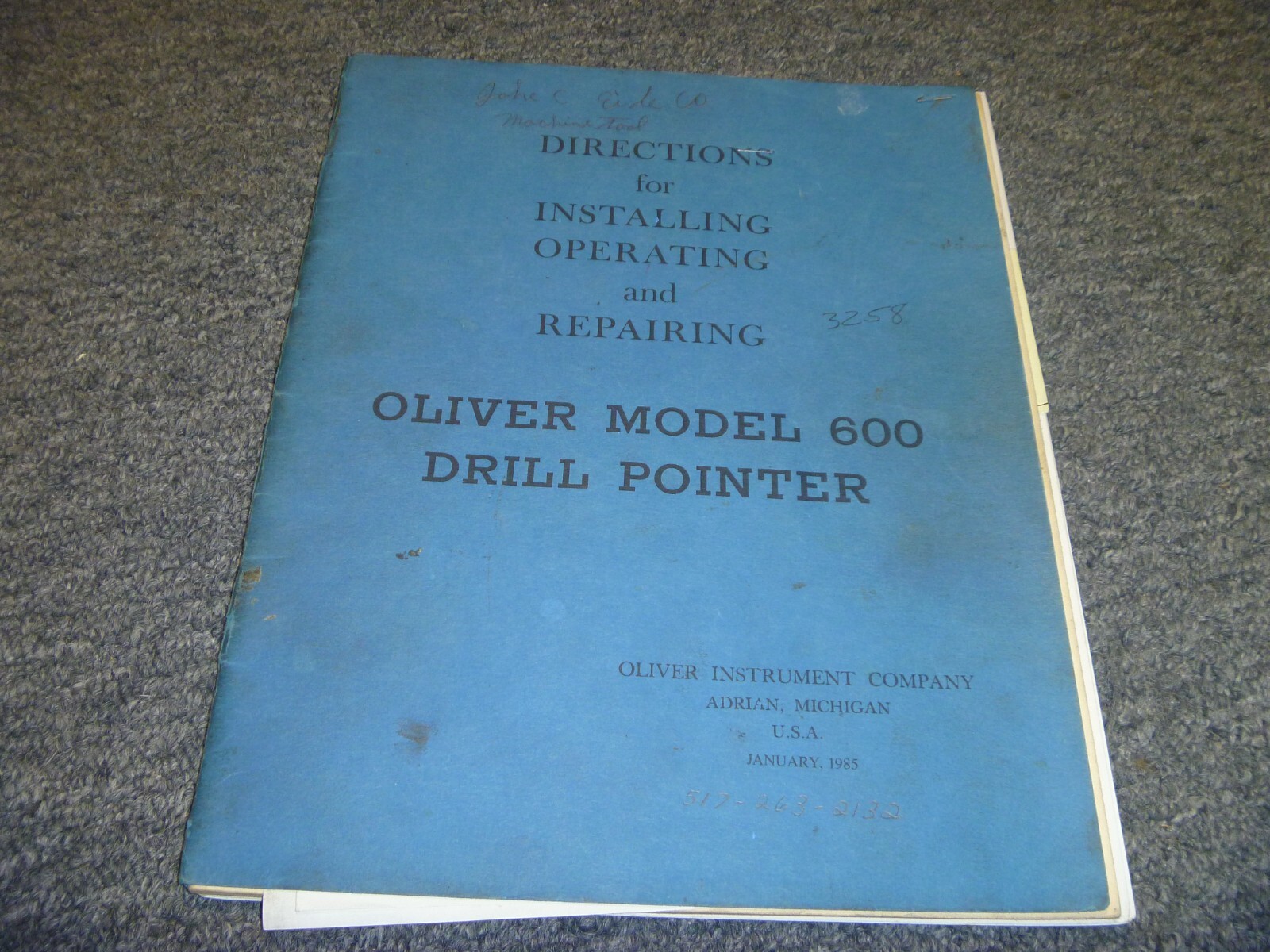 Oliver 600 Drill Pointer Installation Owner Operator & Service Repair Manual xz