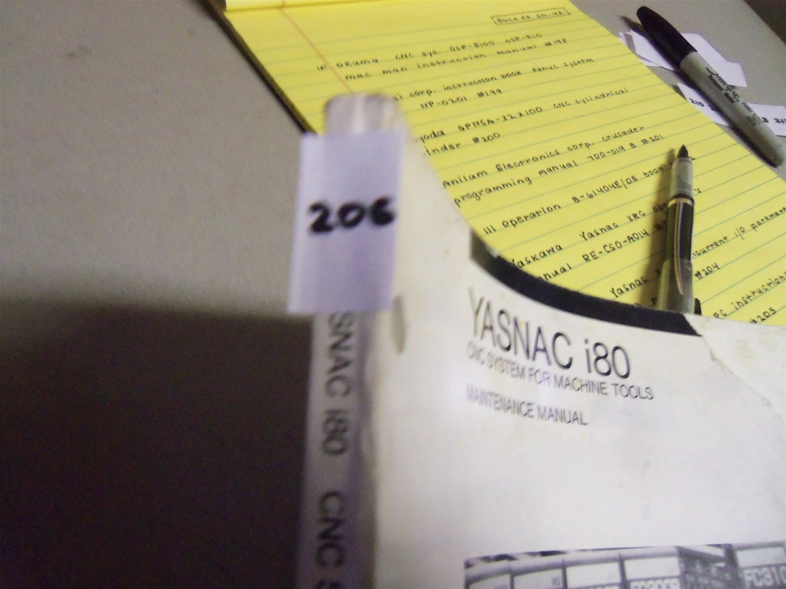 Yaskawa Yasnac i80 Maintenance Manual #206 *FREE SHIPPING*