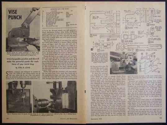 Sheet Metal/Leather BENCH PUNCH 1953 How-To build PLANS powerful