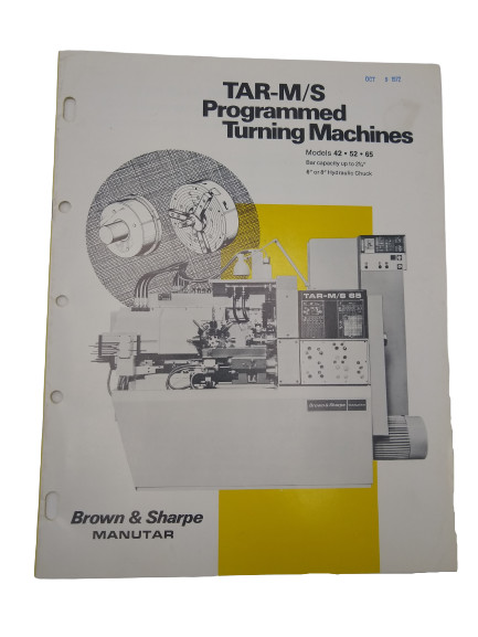 Brown & Sharpe – TAR-M/S Programmed Turning Machines Manual (1972)