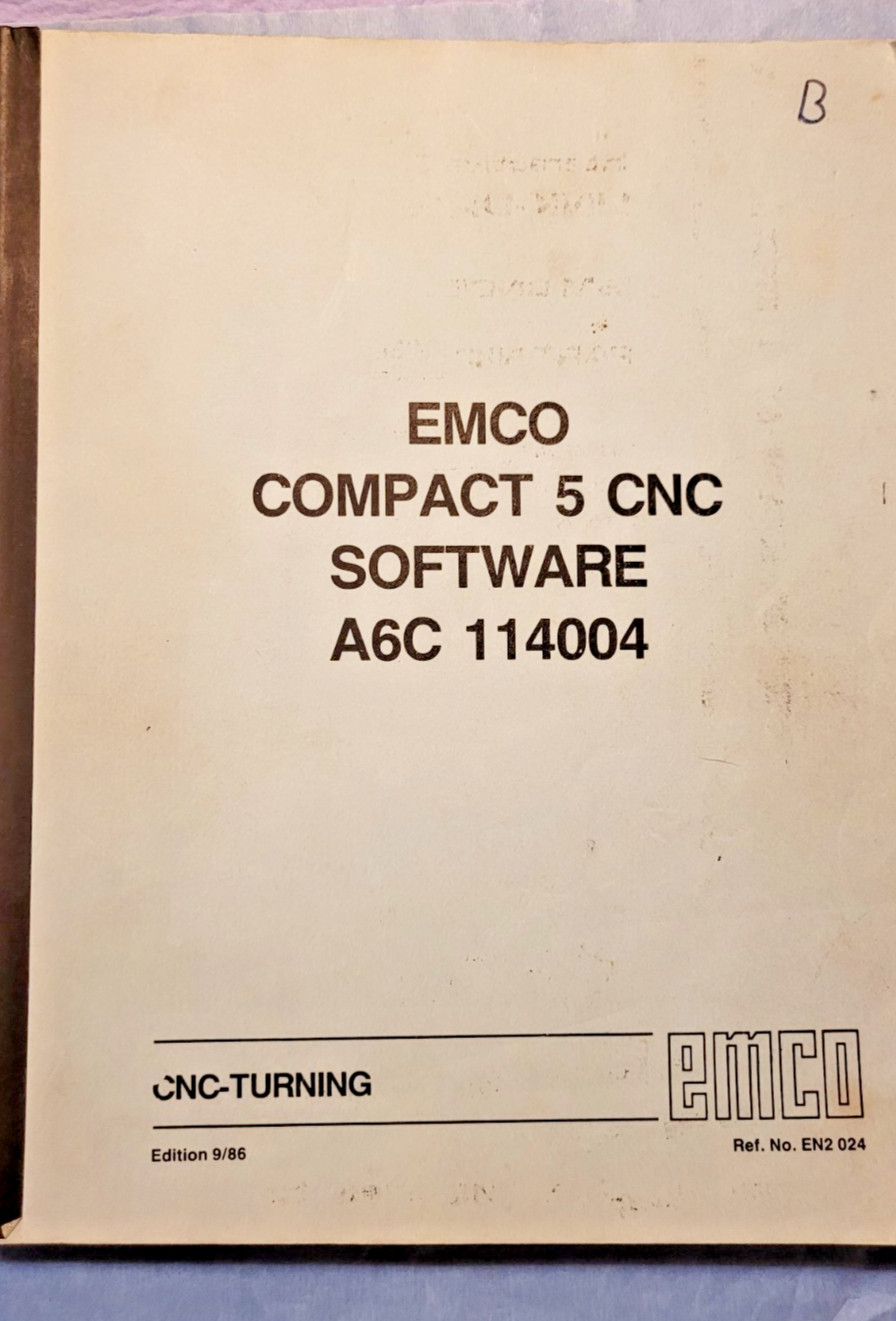 Emco compact 5 PC Lathe Operating Instructions Manual A6C 114004