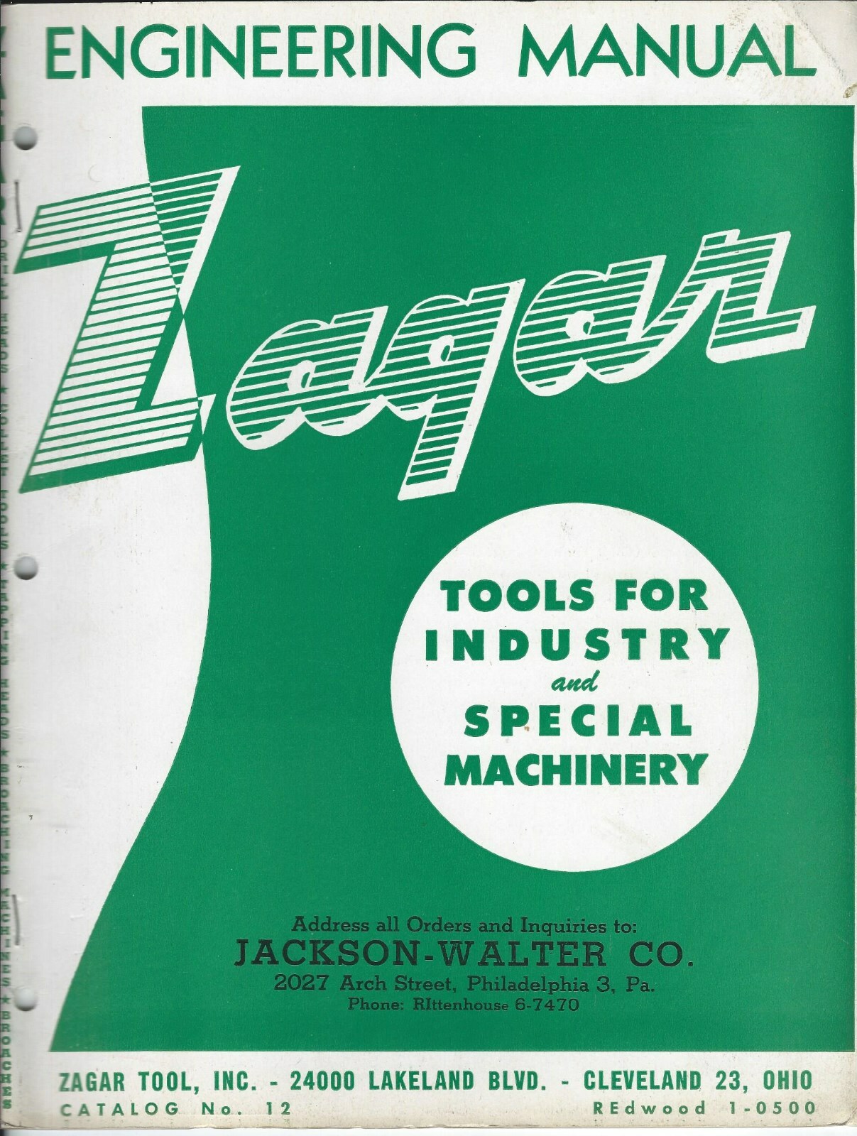Machine Tool Brochure – Zagar Broaching Jig Tile Drill Heads et al c1950 (TL166)