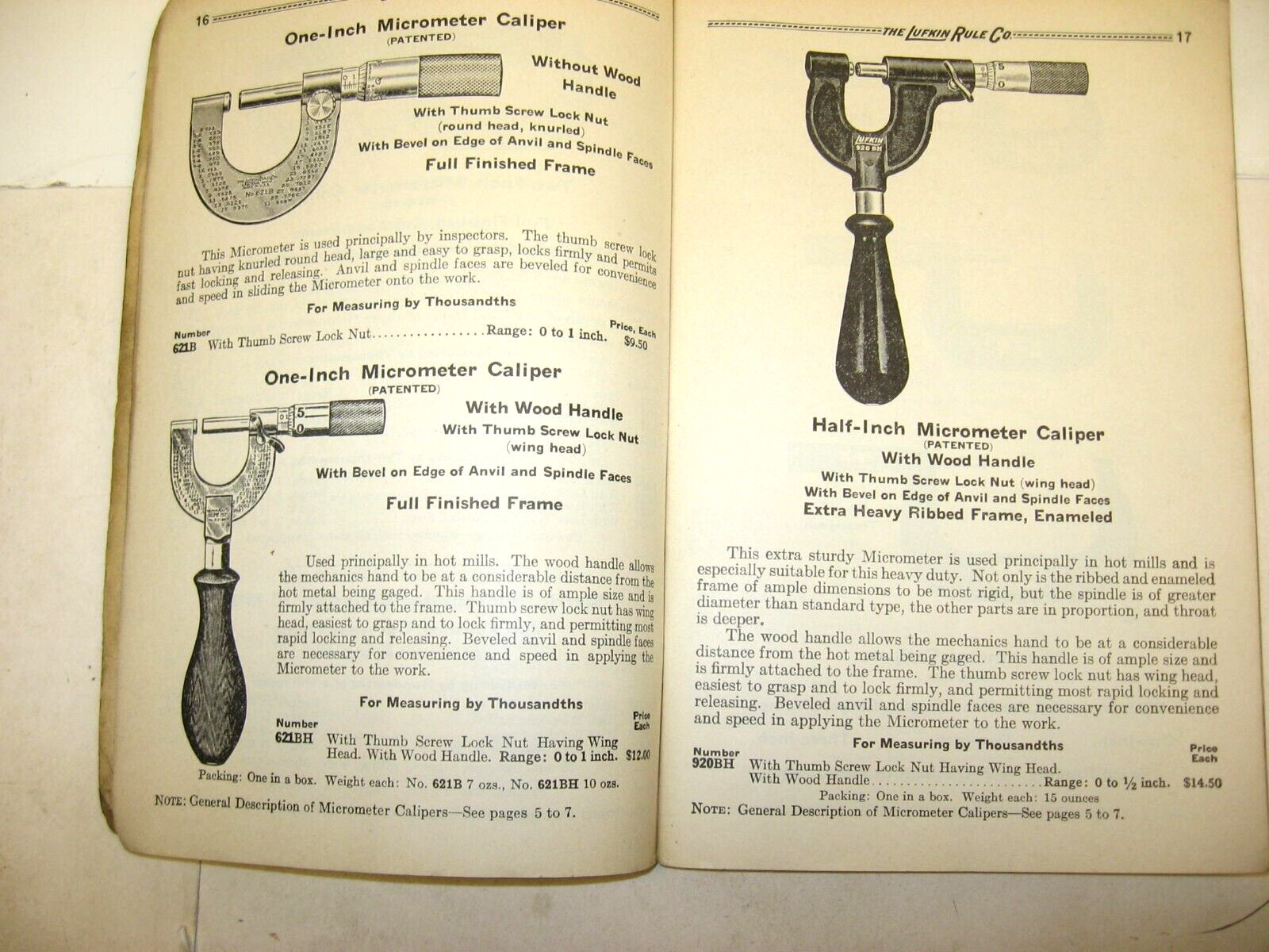 Lufkin Precision Tools Catalog, No 7—, Lufkin Rule Co, Saginaw, MI (1940’s)