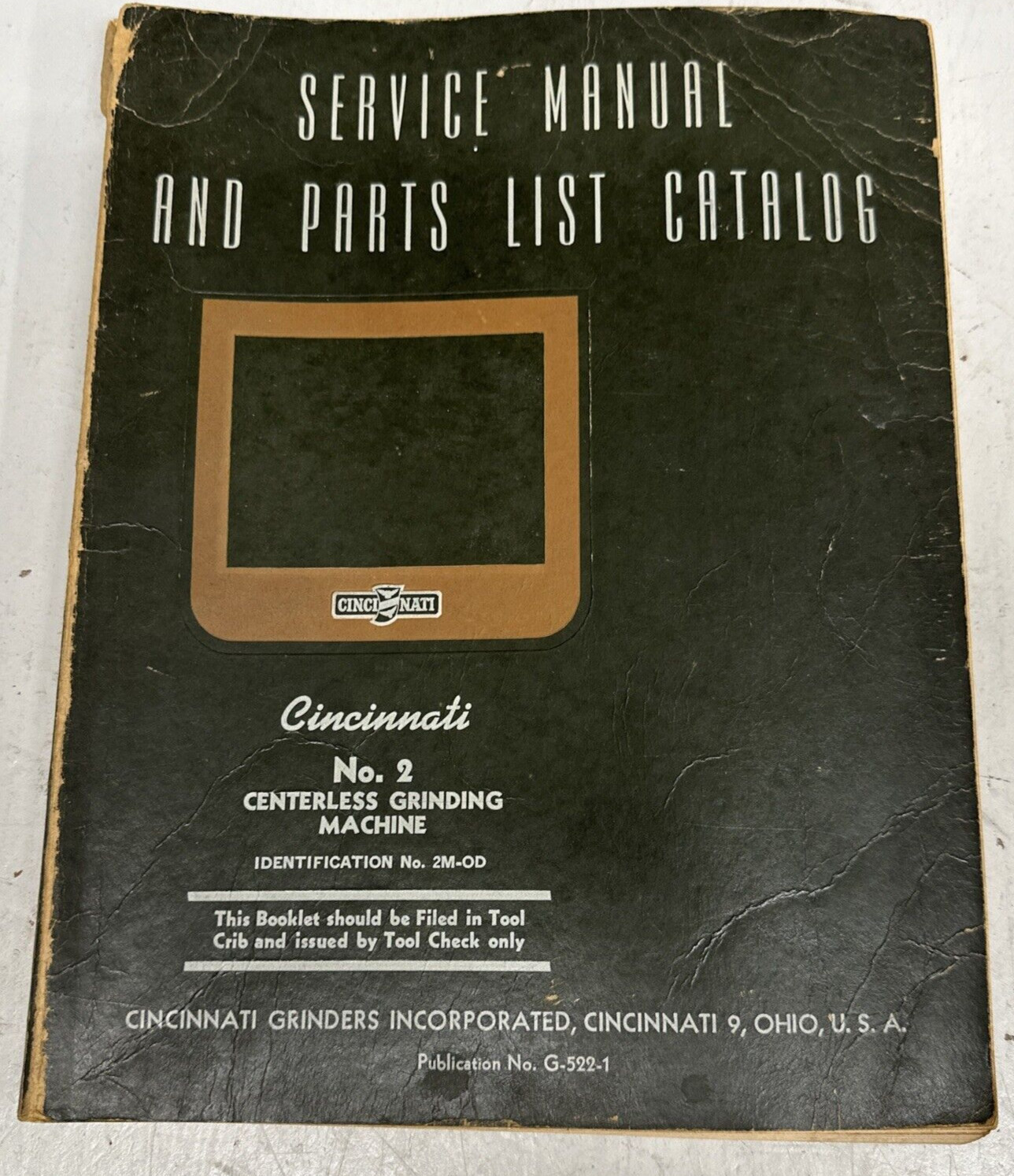 Cincinnati Milacron No 2 Centerless Grinding Machine Service Manual & Parts List