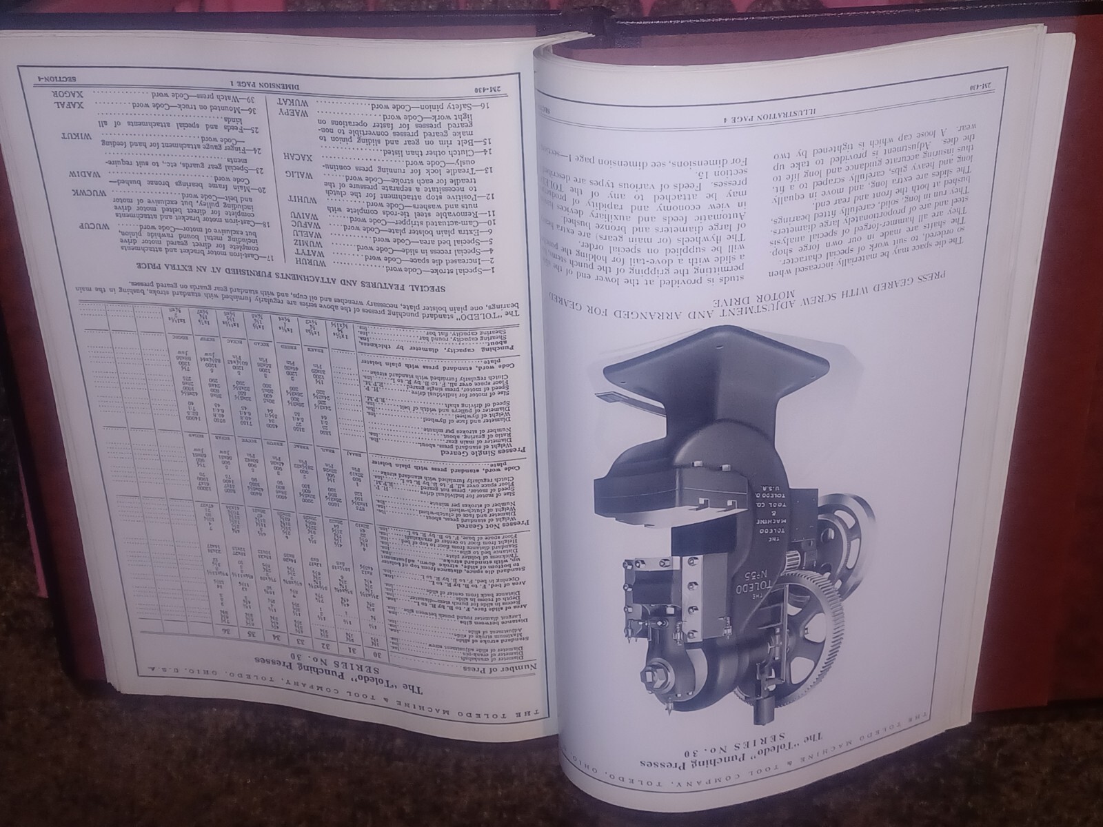 OLD Toledo Ohio Machine & Tool Catalog Book Presses Machinery Dies SHEET METAL