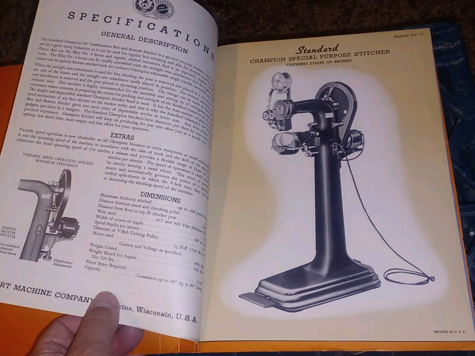 1946 CHAMPION WIRE STITCHERS HIGH PRODUCTION MACHINES FLYER LOT CATALOG BOOK VTG