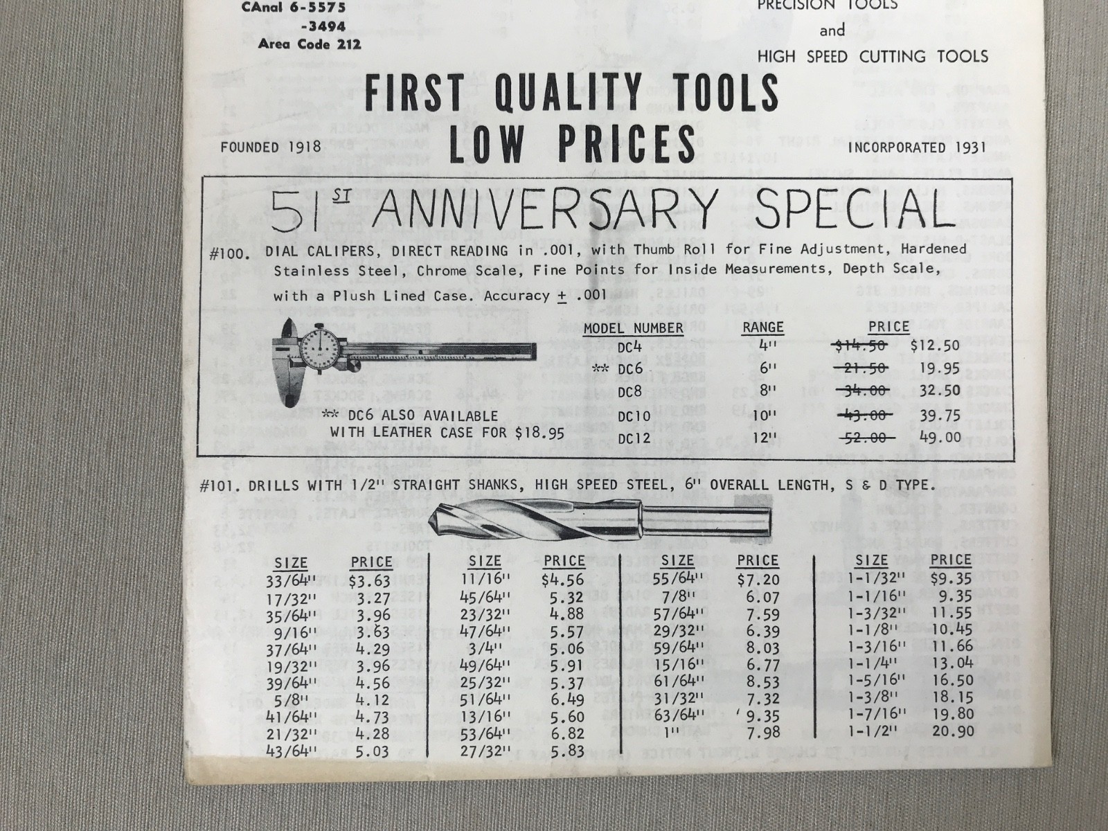 1969 VICTOR MACHINERY EXCHANGE Tool Catalog, #69c, 51st Anniversary Special