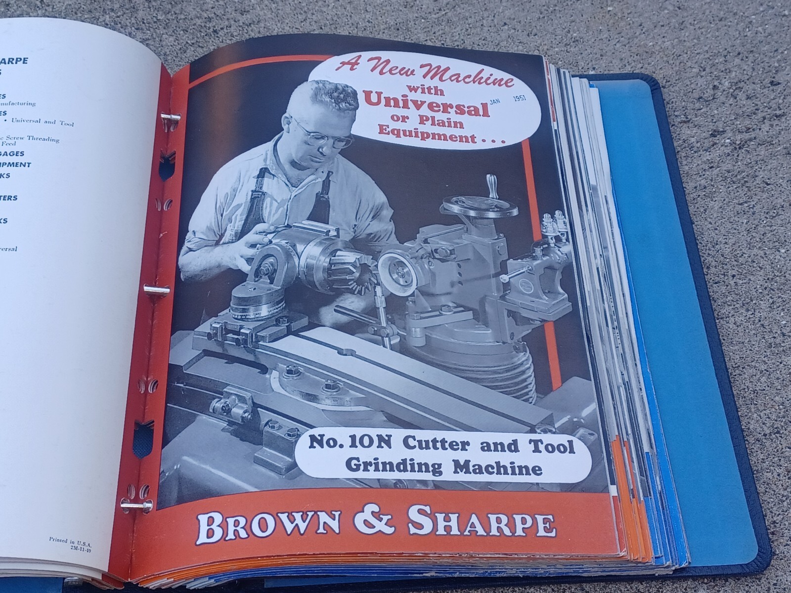 1950’s Brown & Sharpe GRINDING CUTTING MACHINES Binder Book SALES CATALOG TOOLS