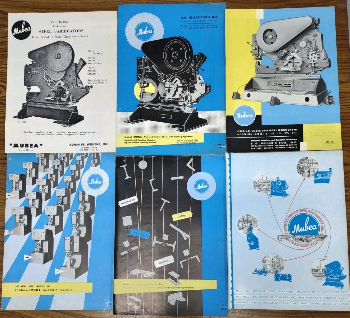 Mubea Machine Co. Bending Punches Advertising Brochure Lot Industrial Metal Work