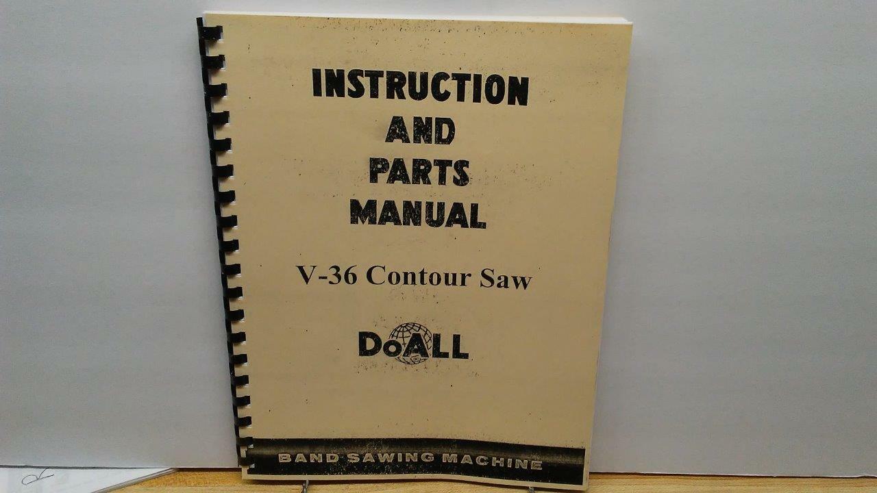 DoAll V-36 Contour Saw Instruction & Parts Manual