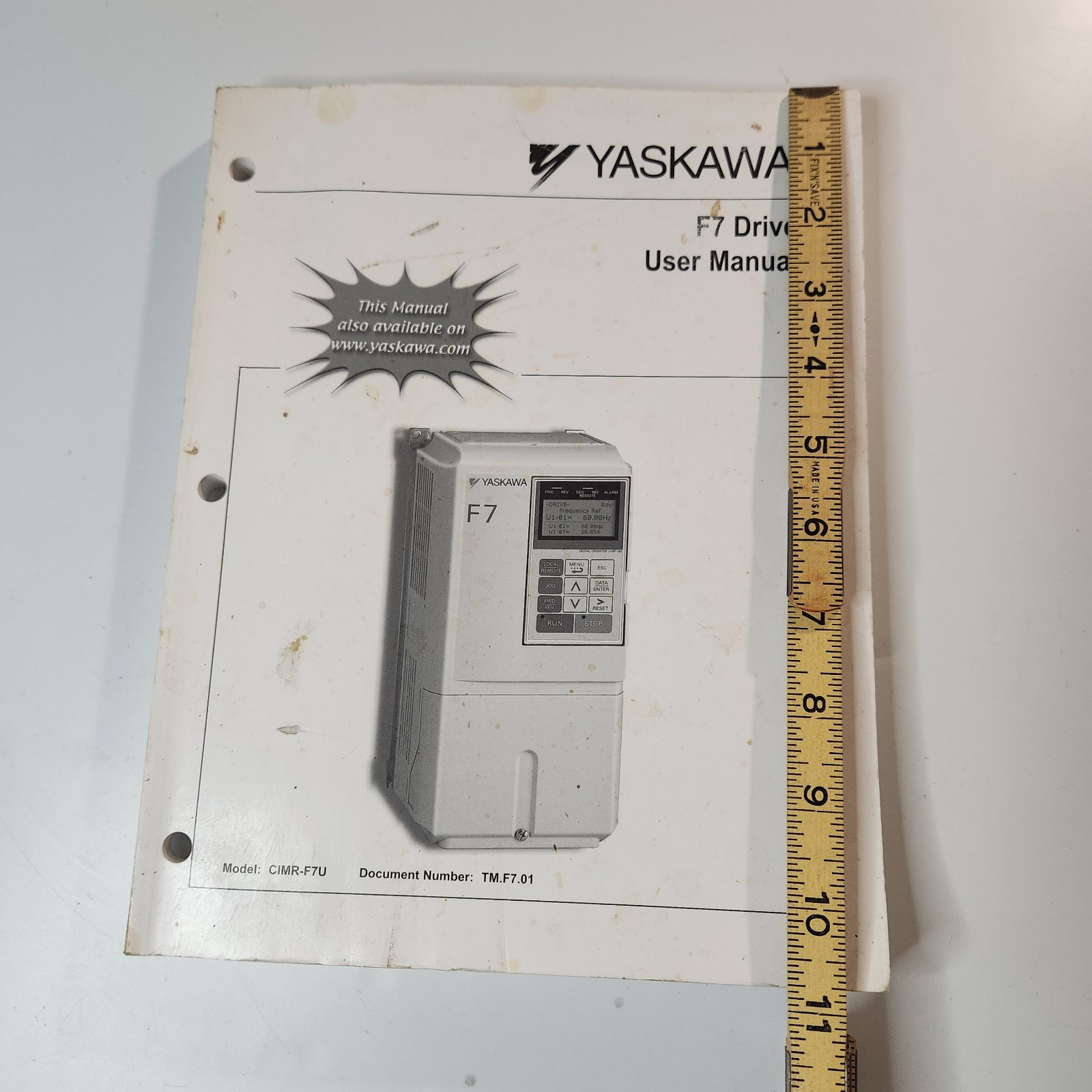 Yaskawa F7 Drive User Manual Model CIMR-F7U Document TM. F7.01