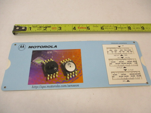 MOTOROLA Pressure Conversion Calculator Slide Rule High & Low Pressure, 1999 EC