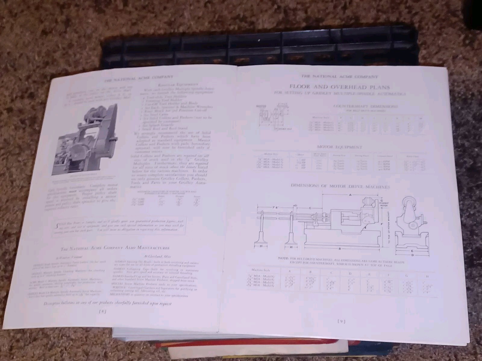 NATIONAL ACME GRIDLEY AUTOMATIC Model G Multiple Spindle Screw Machines Catalog
