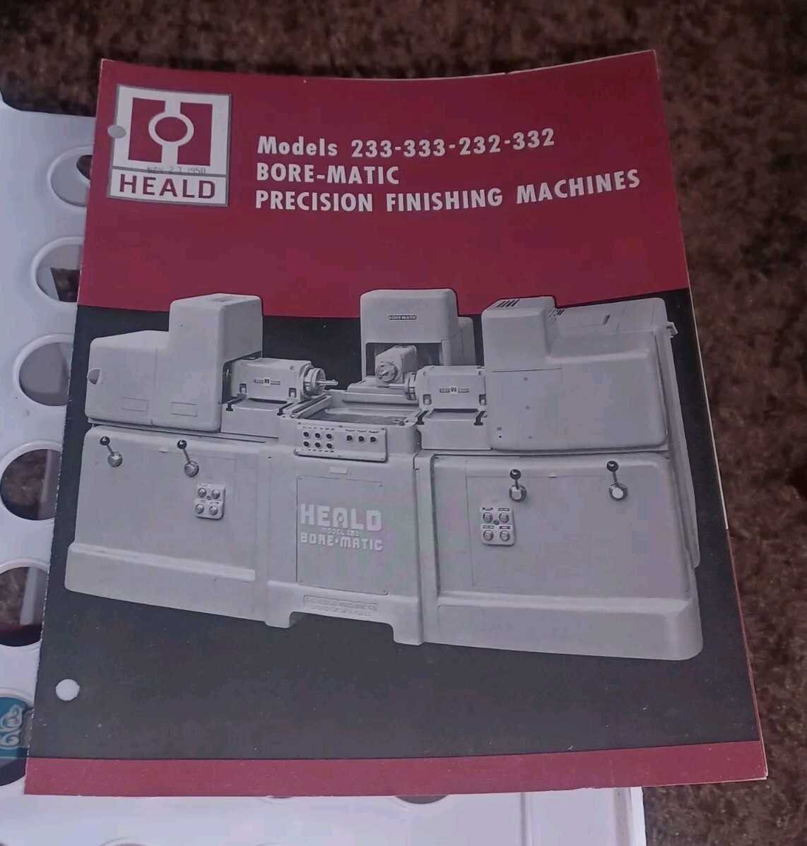 HEALD COMPANY Catalog MODELS 233 333 232 BORE-MATIC PRECISION FINISHING MACHINES