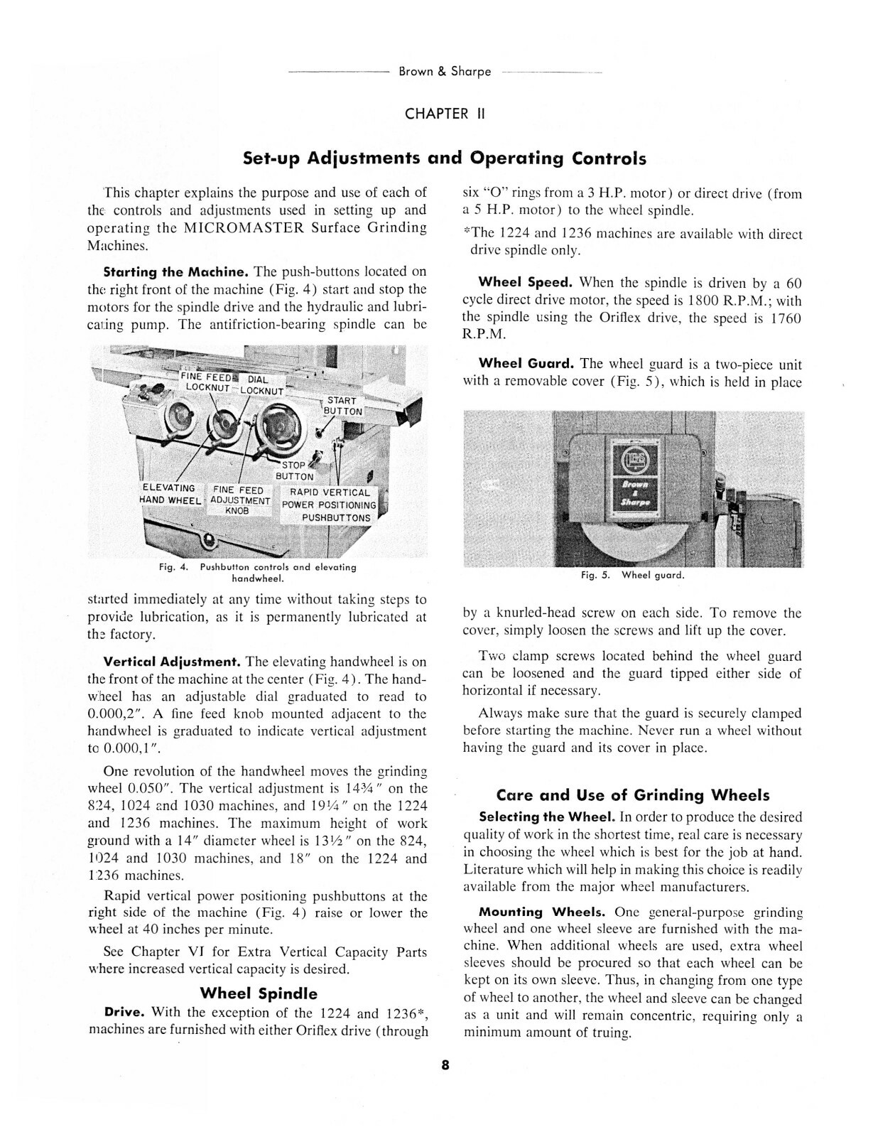 Brown & Sharpe Micromaster Surface Grinder Operation & Maintenance Manual #1803