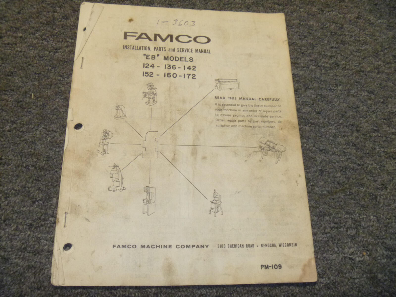Famco EB 124 Shear Installation Parts Catalog Service & Maintenance Manual xz