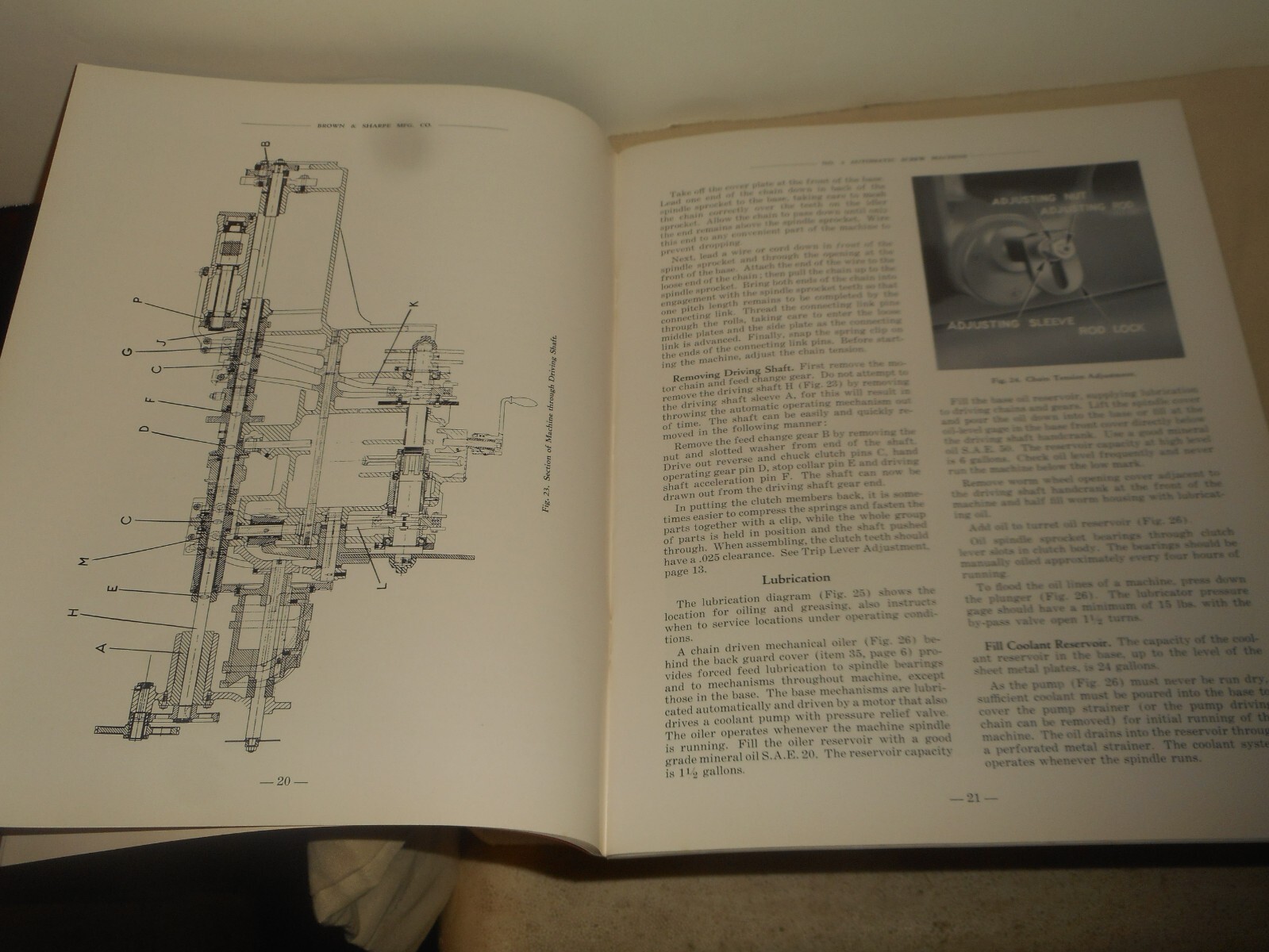 No. 4 BROWN & SHARPE Automatic Screw Machine Operation Maintenance Repair Parts
