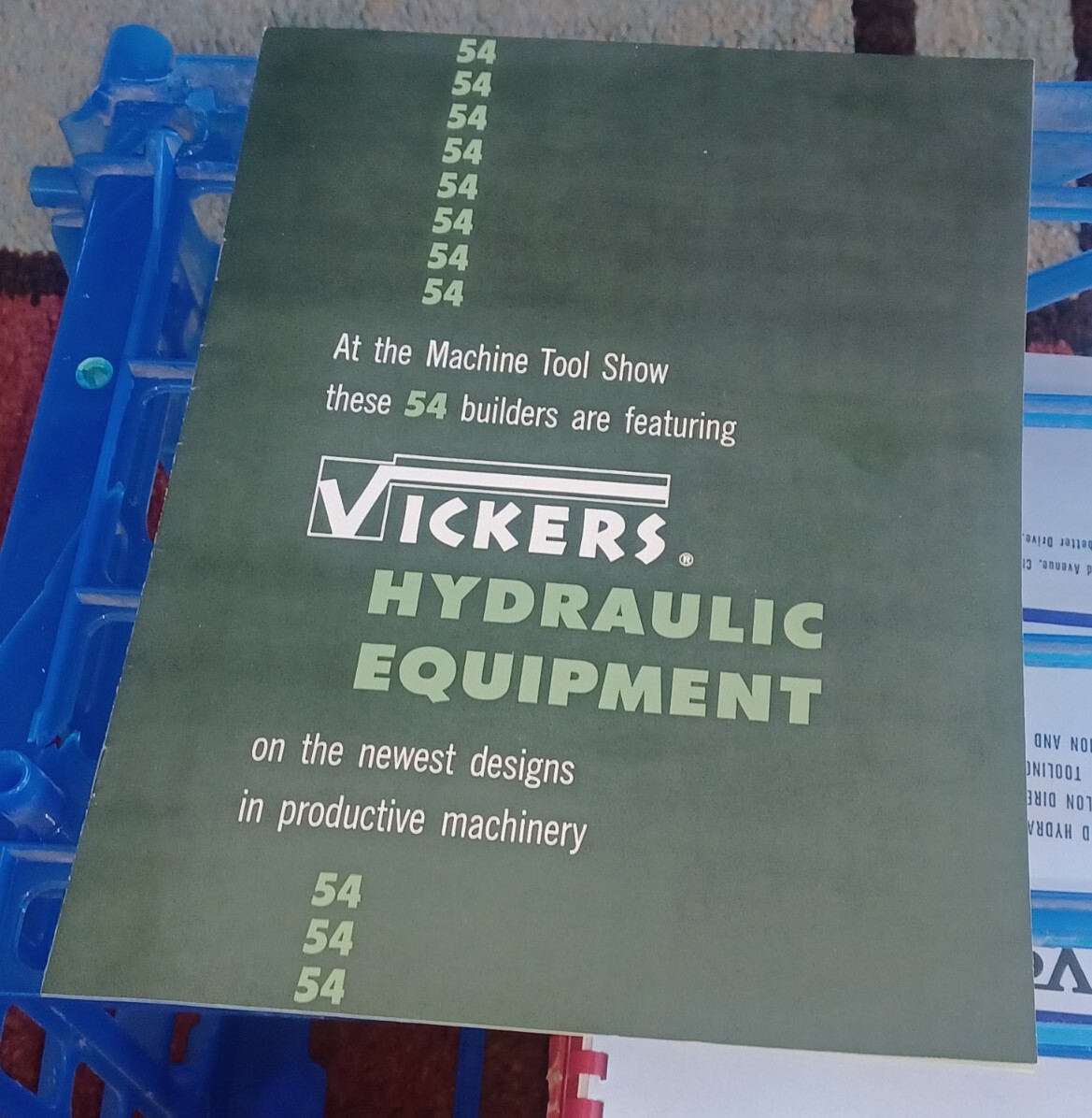 VICKERS HYDRAULIC EQUIPMENT machine Tool Show BOOK CATALOG FLYER BOOKLET vtg Old