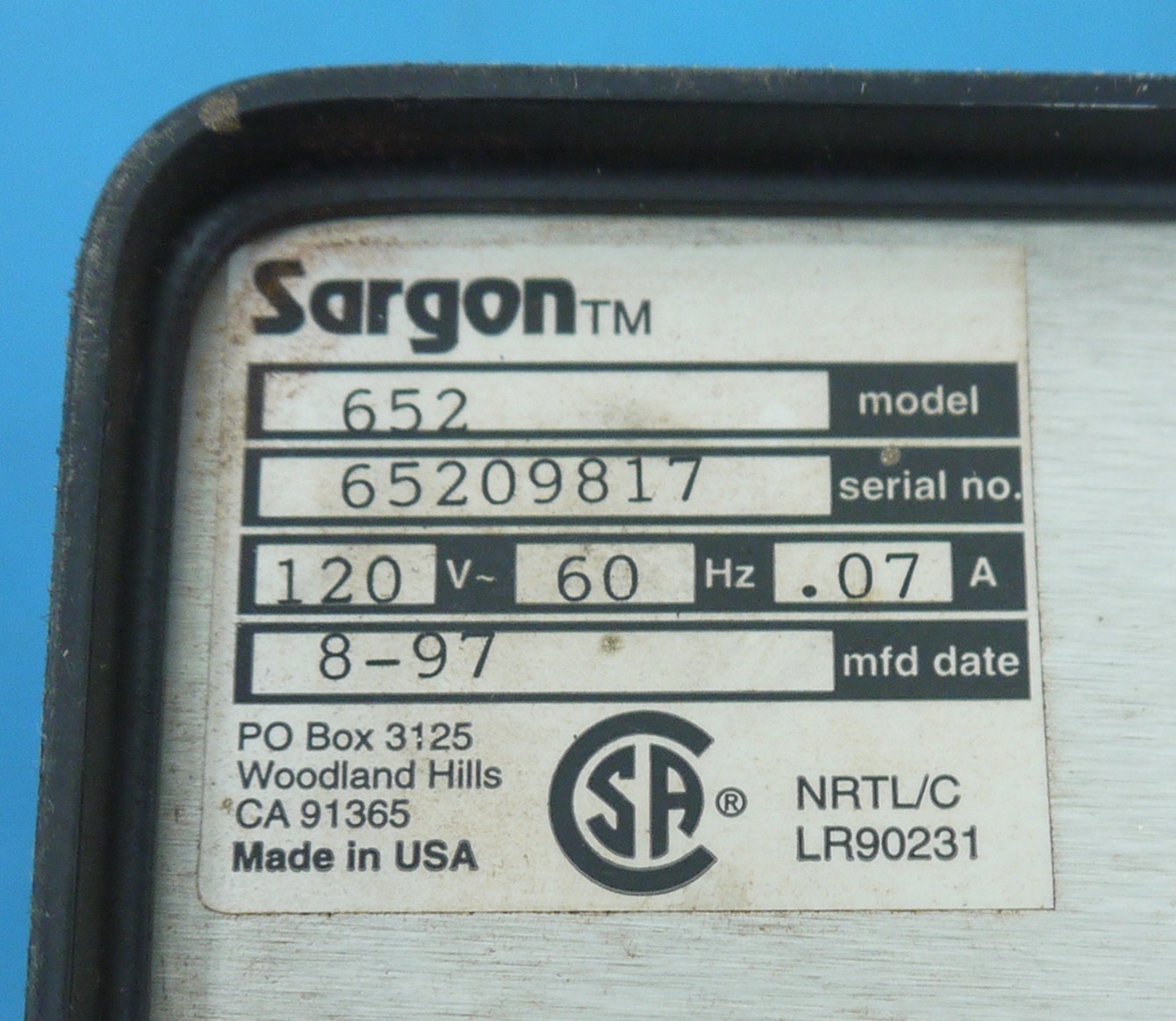 Sargon 652 Enco Platinum Plus 2-Axis Digital Readout Console