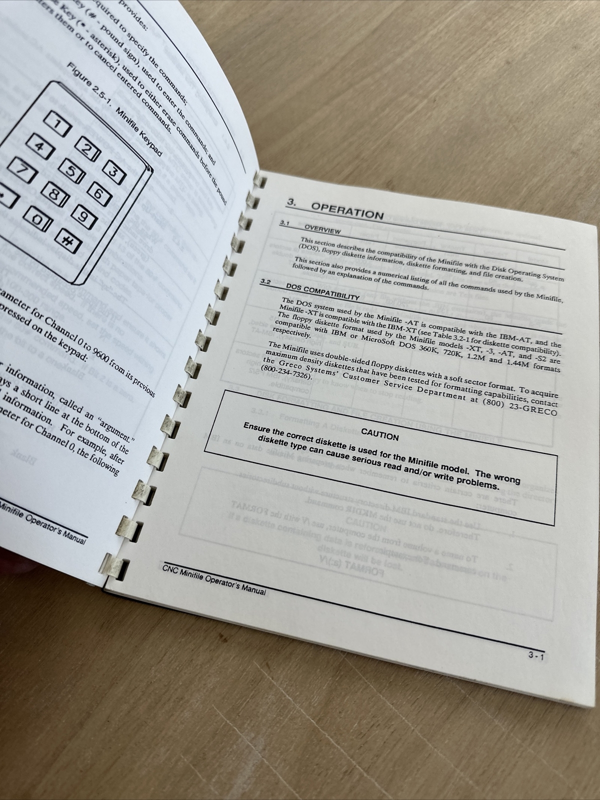 Greco Systems CNC Minifile Operator’s Manual