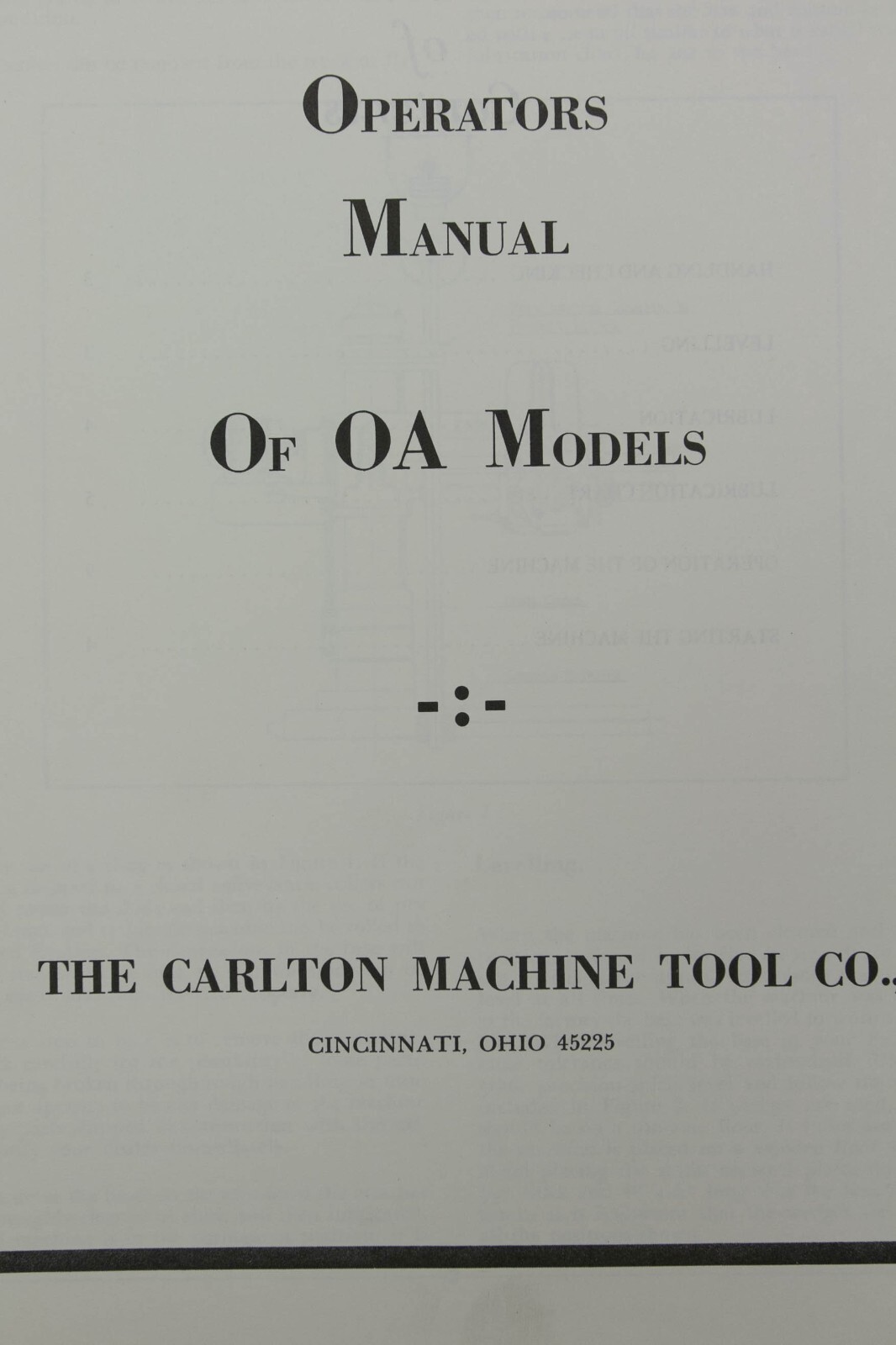 Carlton OA & 1A Radial Drill Operation Maint. & Part Manual 1969 (page 143) 0A