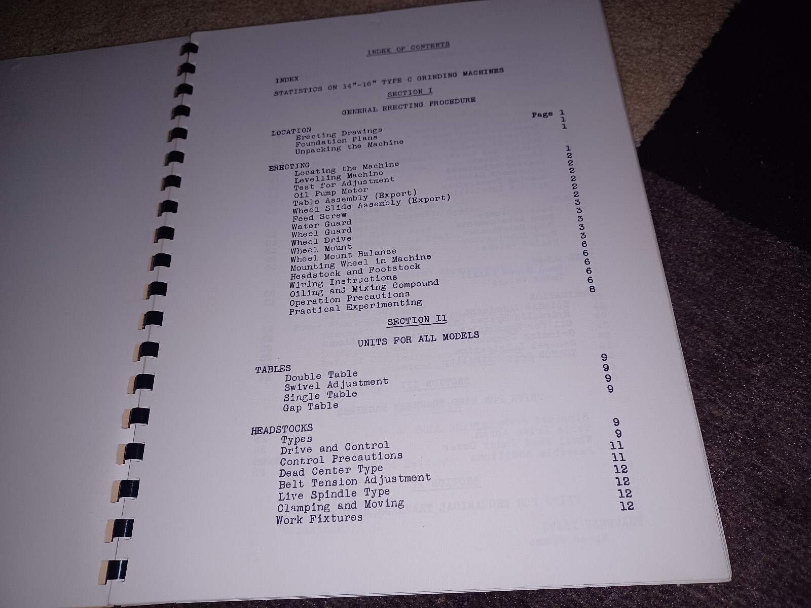 NORTON 14 16 18 Type C Cylindrical GRINDERS Instruction Parts Manual 1545-9 Book