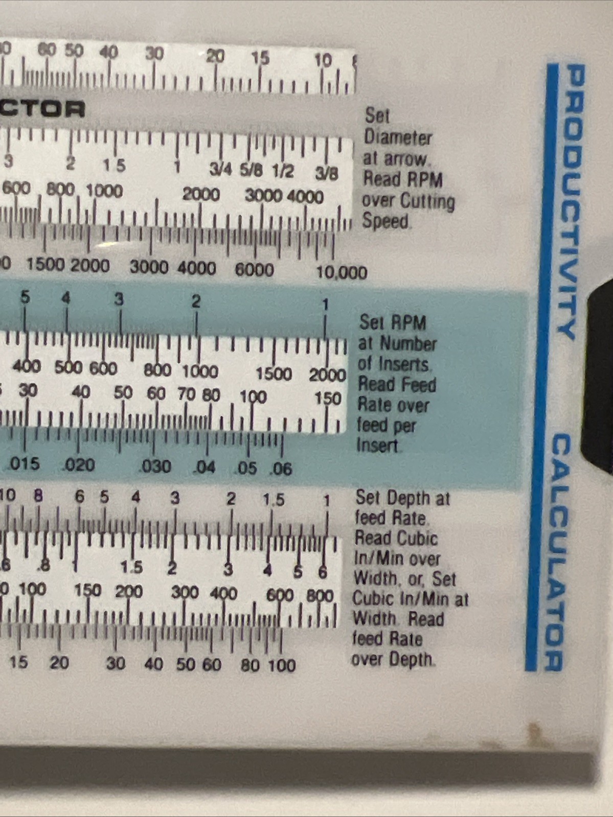 Carboloy Machinist Productivity Calculator Slide Guide GT2-411R