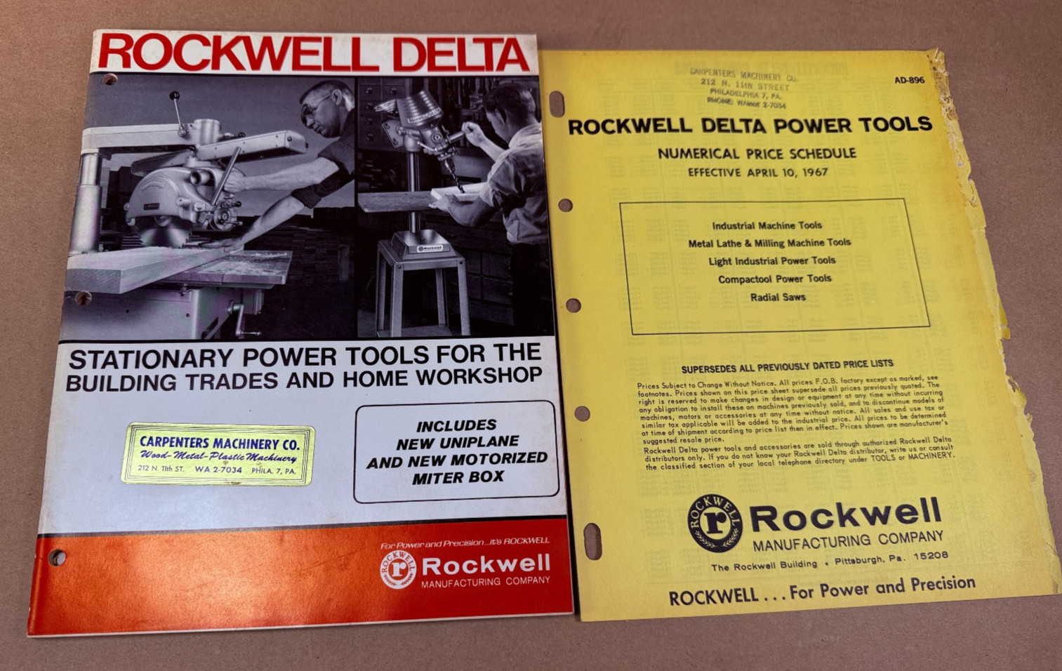 1967 ROCKWELL DELTA Stationary Power Tools Industrial Machines Catalog + Prices