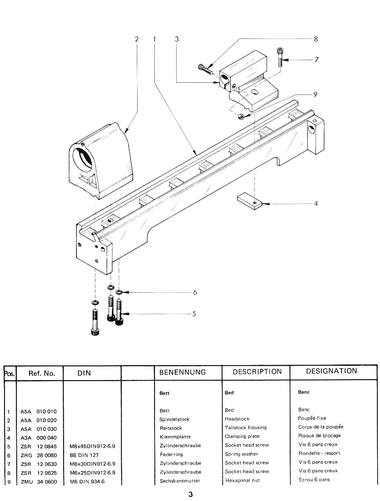 EMCO Compact 5 Metal Lathe Service Parts Manual 0303