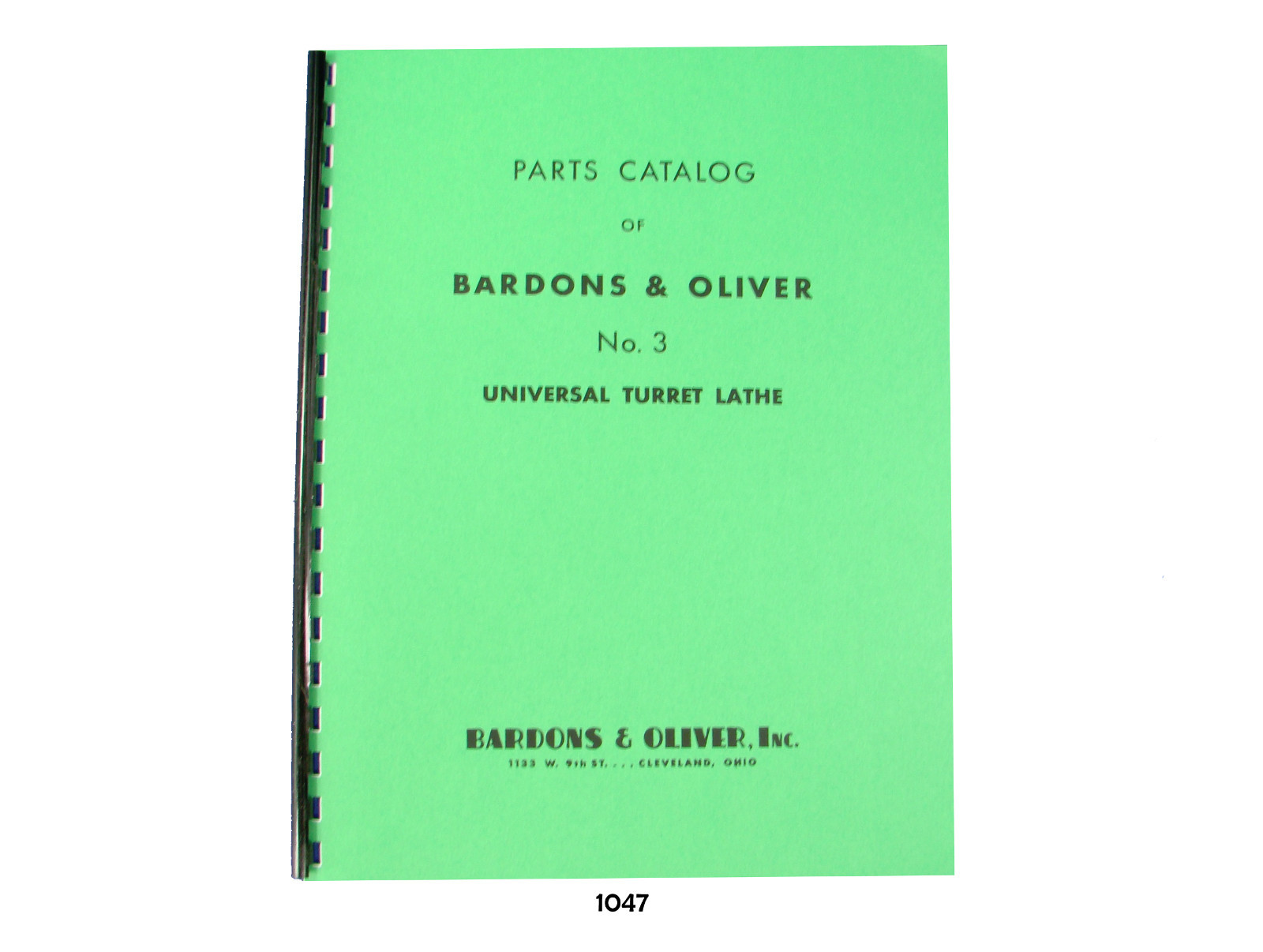 Bardons & Oliver No.3 Universal Turret Lathe Parts list Manual Catalog *1047