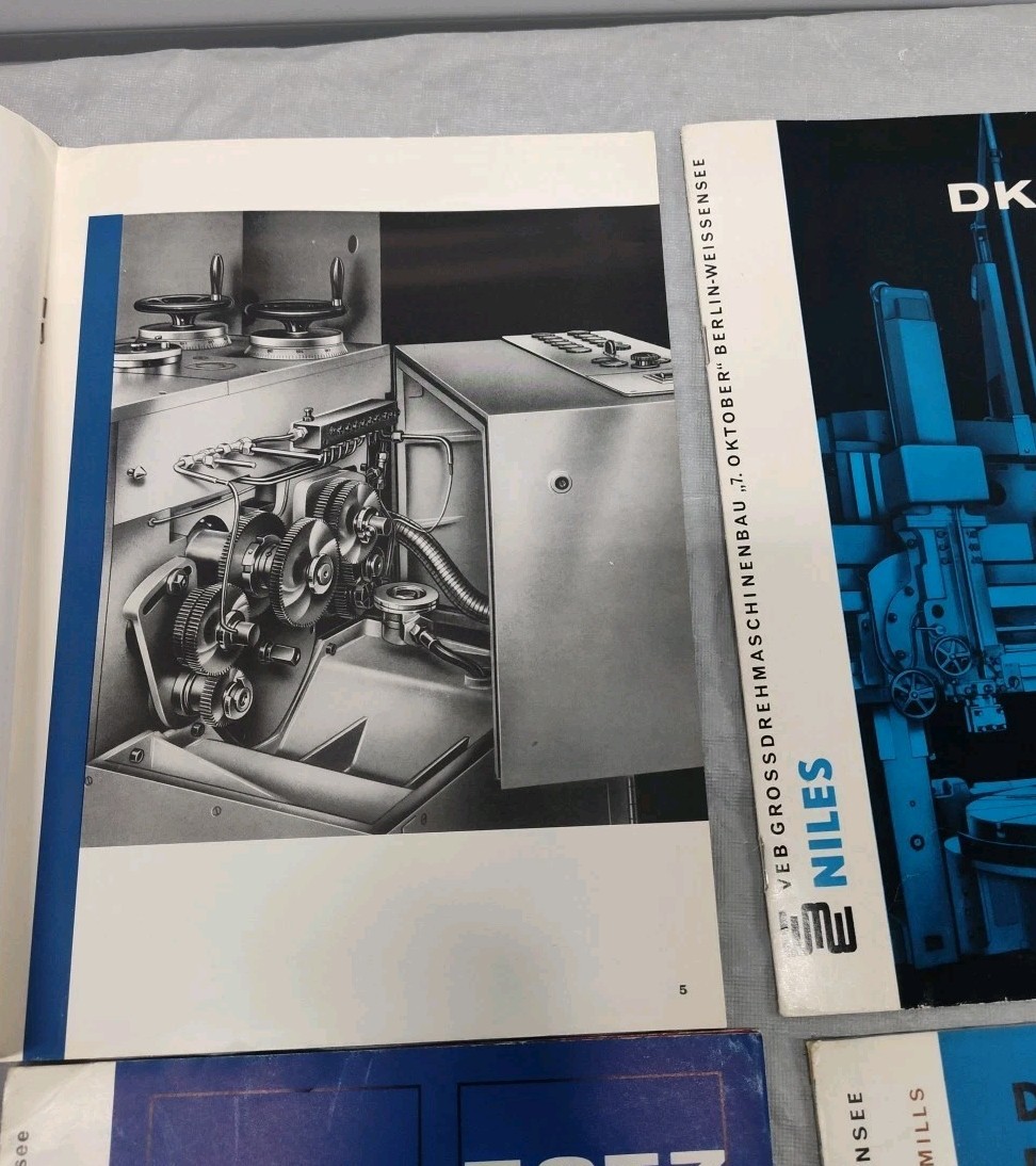 VEB Niles WMW German 6 Catalog Lot Gear Grinding Boring Industrial Machines Vtg