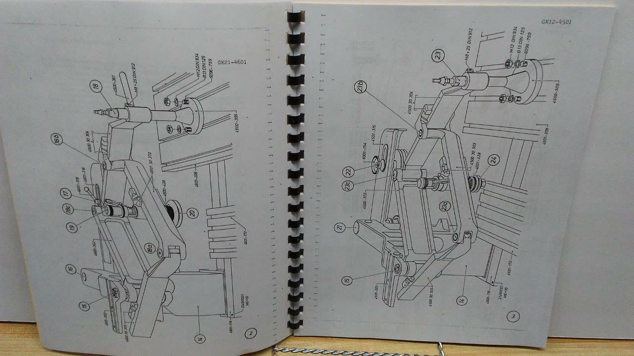 Deckel GK12 & GK21 Profile Miller Parts Manual