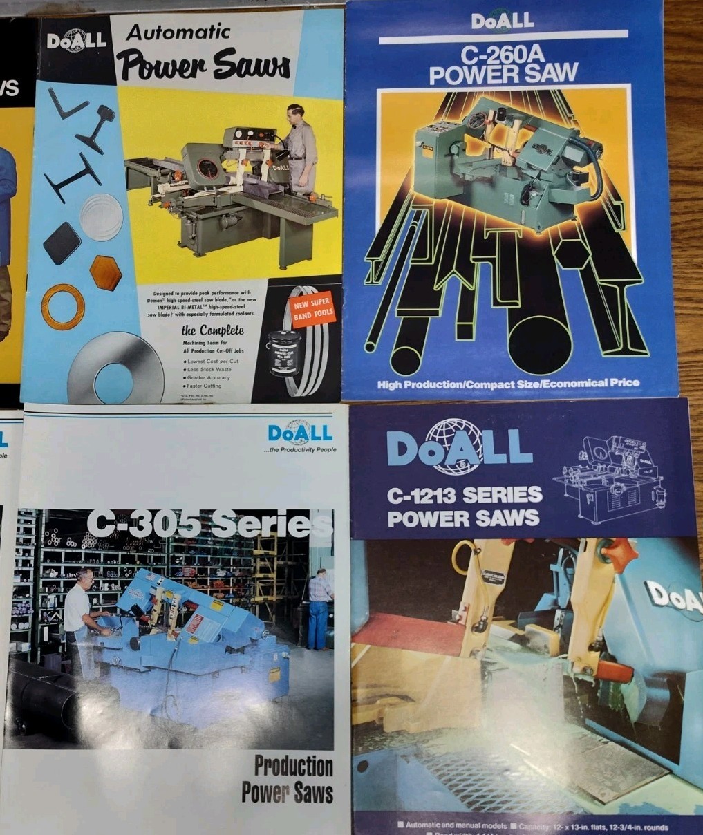 DoAll Machine Co Sales Brochure Lot Power Saws Tools Bulletins Catalog Vintage